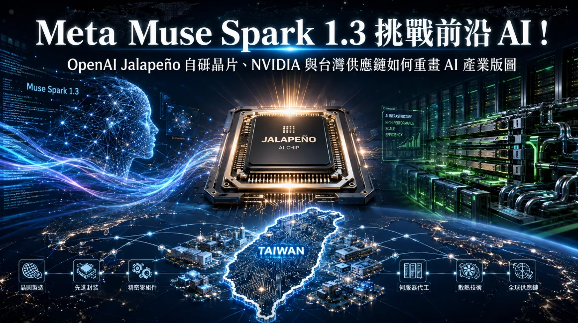Meta Muse Spark 1.3 挑戰前沿 AI！OpenAI Jalapeño 自研晶片、NVIDIA 與台灣供應鏈如何重畫 AI 產業版圖
